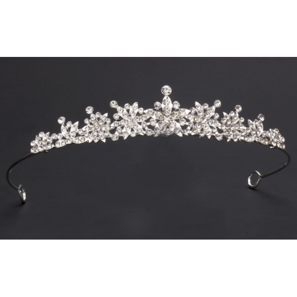 Корона на голову "Silver Flower", корона з камінням, срібло