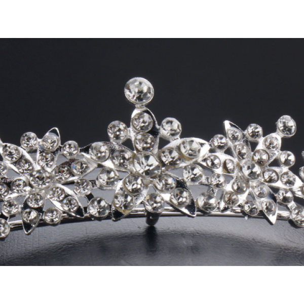 Корона на голову "Silver Flower", корона з камінням, срібло