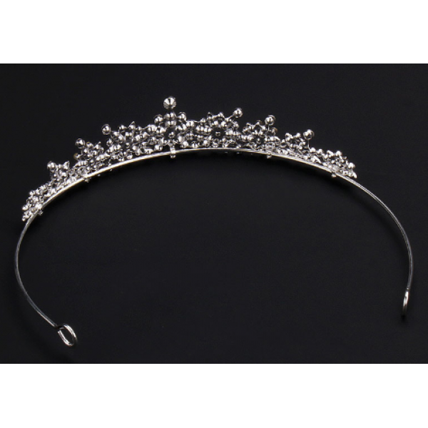 Корона на голову "Silver Flower", корона з камінням, срібло