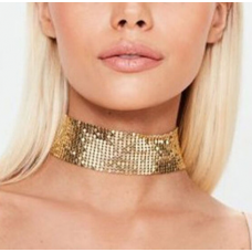 Ланцюжок - чокер "Sweet Shine", широкий чокер, золото, 3,7 х28 см