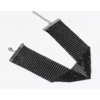 Чокер на шею "Sweet Shine", широкий чокер, черный, 3,7х28 см