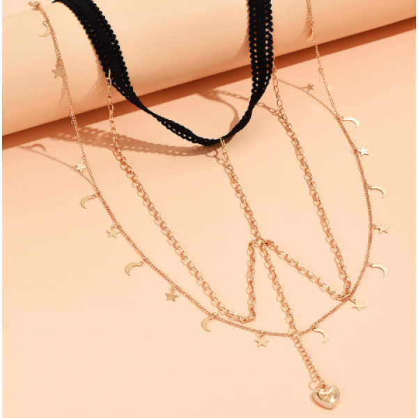 Ланцюжок на ногу з фіксатором "Stars Moon", золото