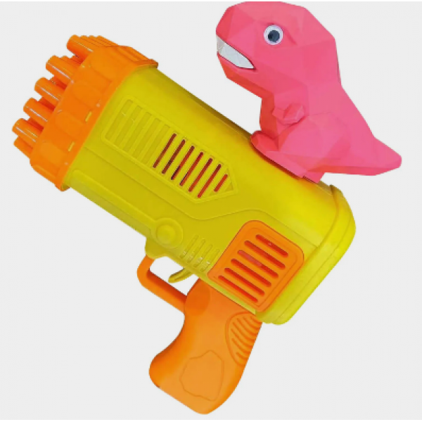 Пистолет пузырьковый Bubble Shooter Dinosaur, детский генератор мыльных пузырей, 32 отверстия, 2 цвета