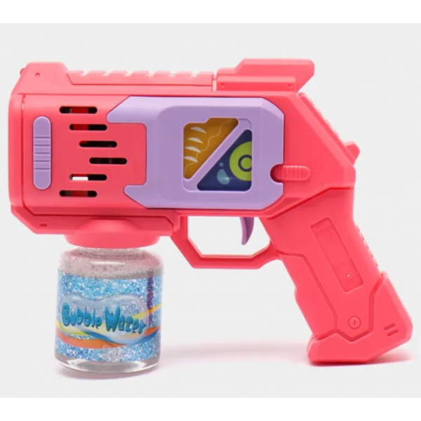 Пистолет пузырьковый Bubble Gun, детский генератор мыльных пузырей с подсветкой, 10 отверстий, 2 цвета