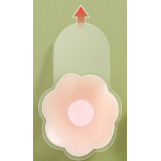 Наклейки силіконові, зайчик, багаторазові наклейки для грудей на соски "квітка", стікіні, пестис, діаметр 6,5 см (1 пара)