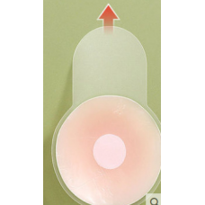 Наклейки силіконові, зайчик, багаторазові наклейки для грудей на соски "круглі", стікіні, пестис, діаметр 6,5 см (1 пара)