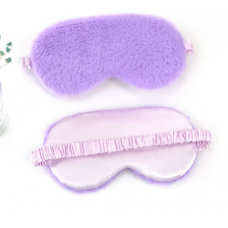 Маска для сну, шовкова маска з хутром, фіолетова, 1 шт