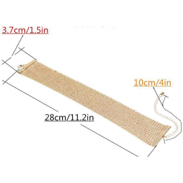 Ланцюжок - чокер "Sweet Shine", широкий чокер, срібло, 3,7 х28 см