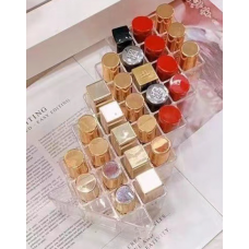 Органайзер для косметики, вертикальна підставка - органайзер для помад, прозорий, 28 відсіків, 25,5х11х6,5 см