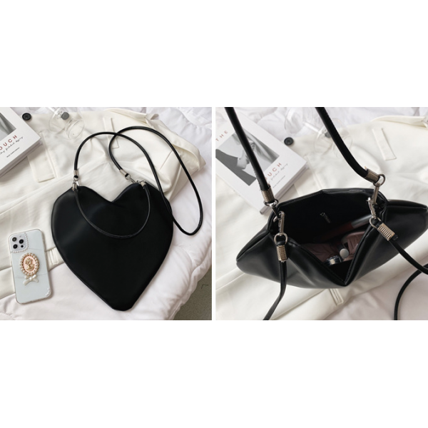 Сумка женская в форме сердца "Heart", водонепроницаемая, черная, 30х31х2 см