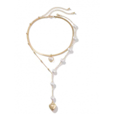 Ланцюжок подвійний з кулоном, золото, 31 см