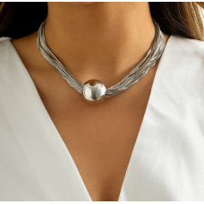 Ланцюжок багатошаровий "Beauty Dream" три кольори, 35+7 см