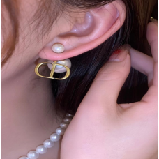 Сережки з великою перлиною "Gold Pearl", золото