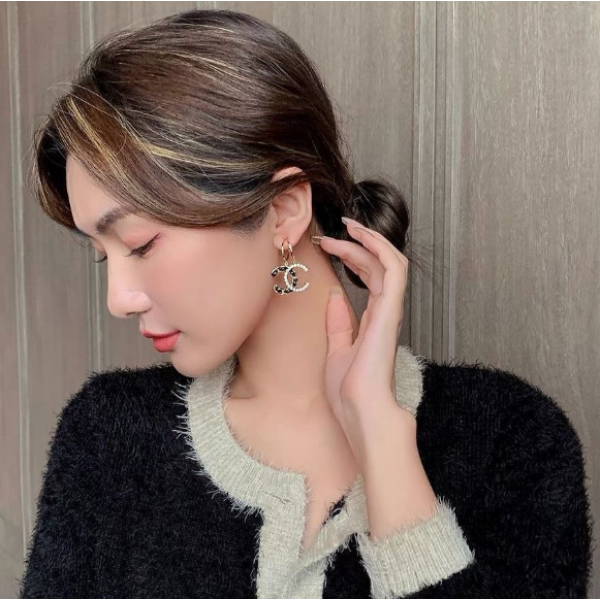 Сережки зі стразами та золотим плетенням, золото