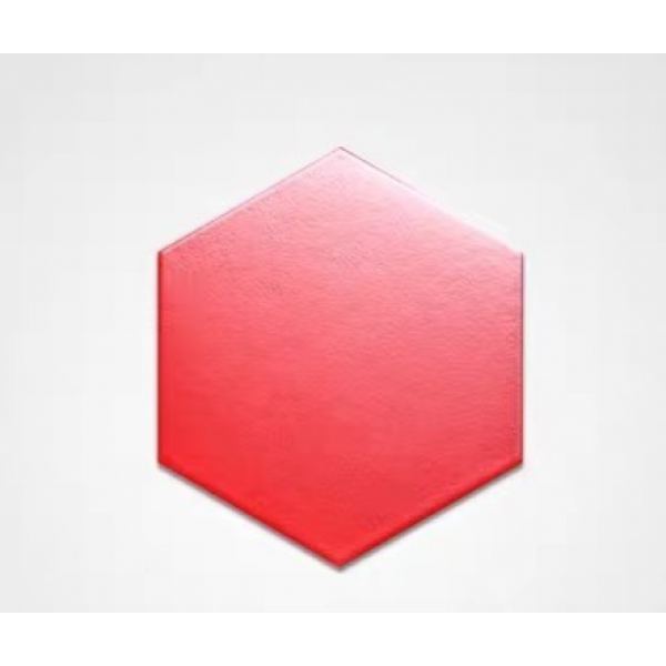 Плитка дзеркальна на стіну, самоклеюча, шестикутна, декоративна, червона, 1 уп (12 шт)