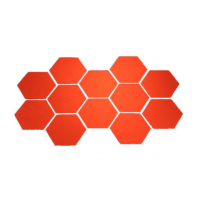 Плитка зеркальная на стену, самоклеющаяся, шестиугольная, декоративная, красная, 1 уп (12 шт)