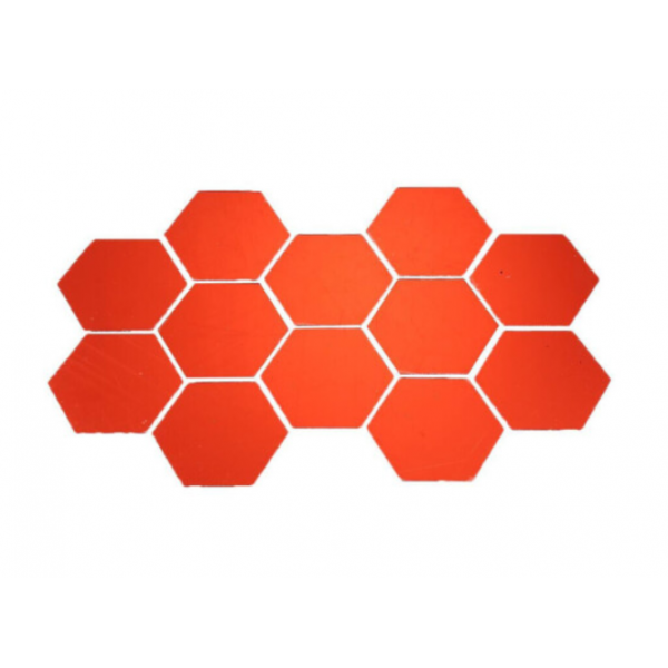 Плитка дзеркальна на стіну, самоклеюча, шестикутна, декоративна, червона, 1 уп (12 шт)