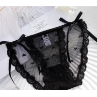 Трусики бавовняні жіночі, мереживні трусики, чорні, розмір М